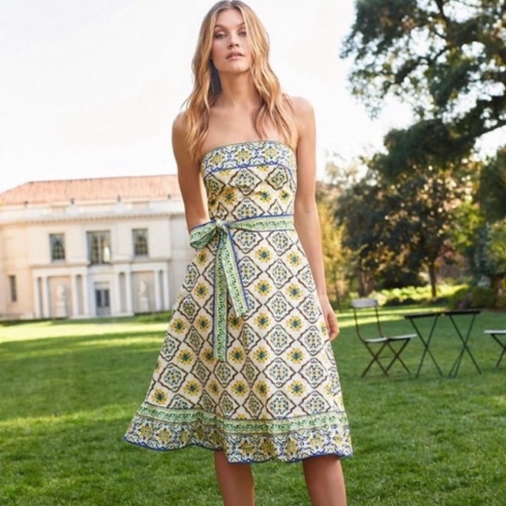 Antonio Melani  Valerie Strapless Printed Dress, worn once then dry cleaned